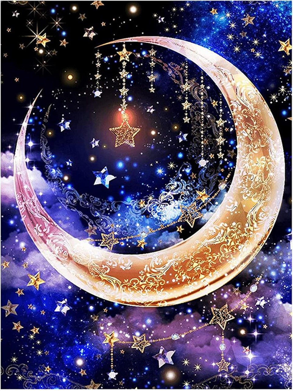 Diamond Painting Kits for Adults Kids Star Moon Full Drill Embroidery Cross Stitch Crystal Rhinestone Paintings Pictures Arts Wall Decor Painting Dots Kits 15.7X11.8 in